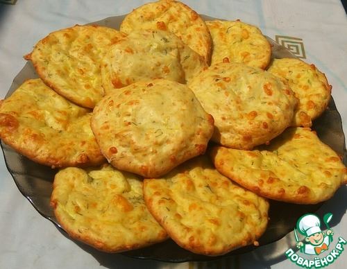 Кабачково-сырные оладьи в духовке