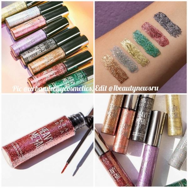 Свотчи новых глиттерных подводок для глаз Urban Decay Heavy Metal Glitter Eyeliner Summer 2019 — Swatches